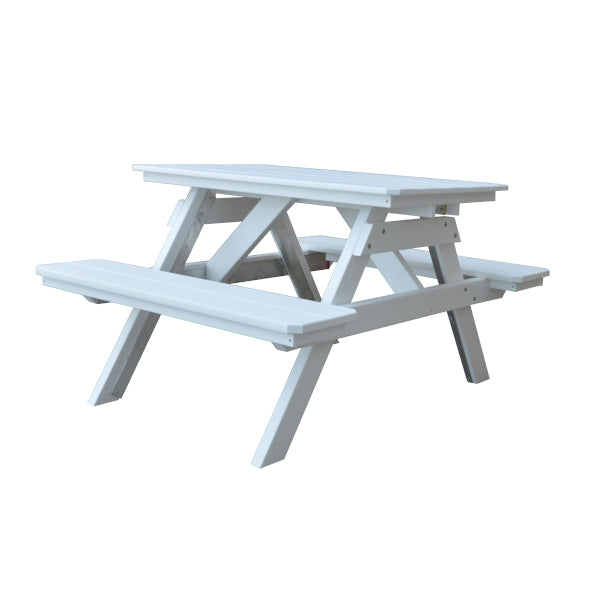 Recycled Plastic Table w/Attached Benches Table