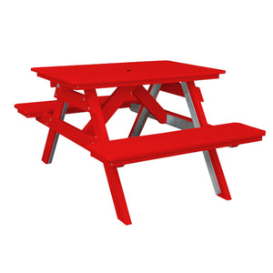 Recycled Plastic Table w/Attached Benches Table
