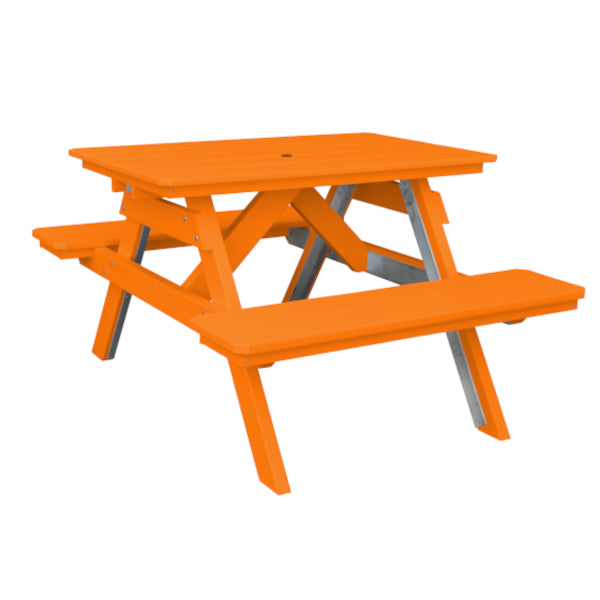 Recycled Plastic Table w/Attached Benches Table