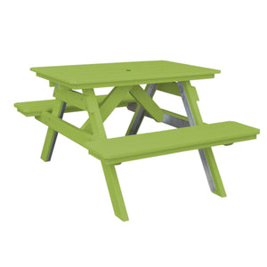 Recycled Plastic Table w/Attached Benches Table