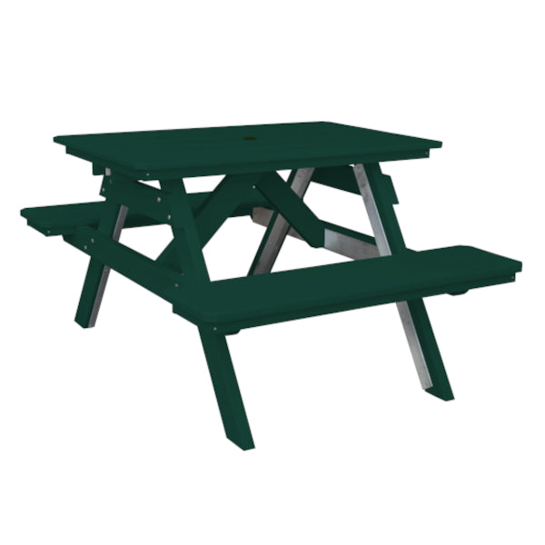 Recycled Plastic Table w/Attached Benches Table
