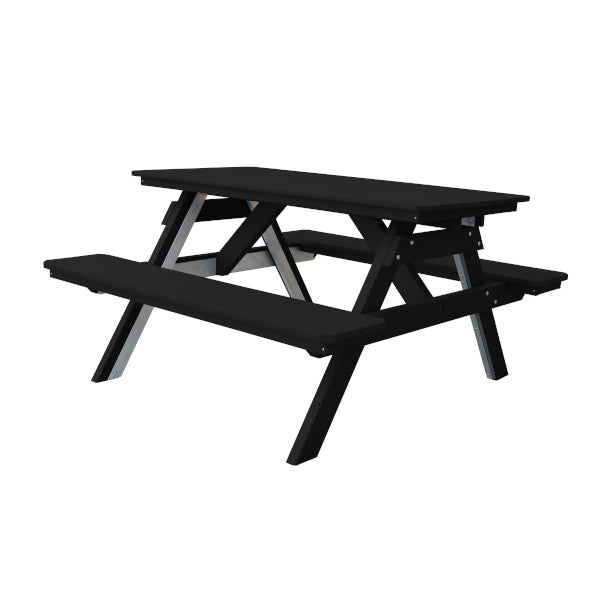 Recycled Plastic Table w/Attached Benches Table