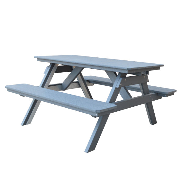 Recycled Plastic Table w/Attached Benches Table