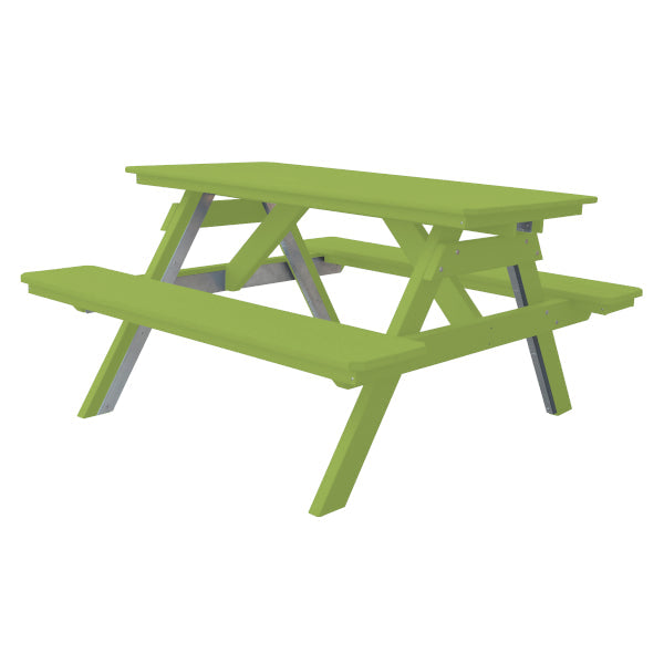 Recycled Plastic Table w/Attached Benches Table
