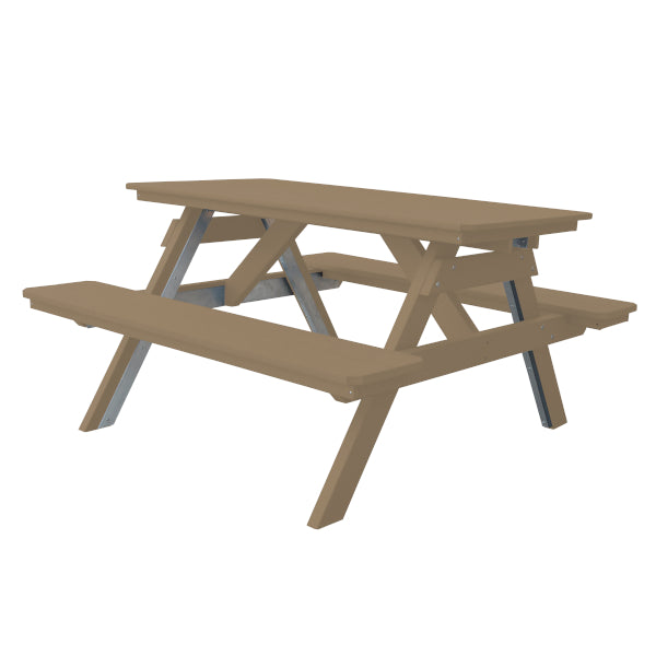 Recycled Plastic Table w/Attached Benches Table