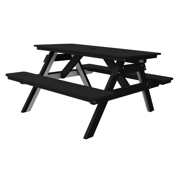 Recycled Plastic Table w/Attached Benches Table