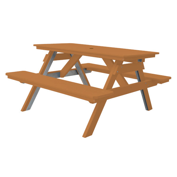 Recycled Plastic Table w/Attached Benches Table