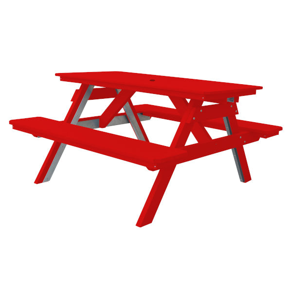 Recycled Plastic Table w/Attached Benches Table