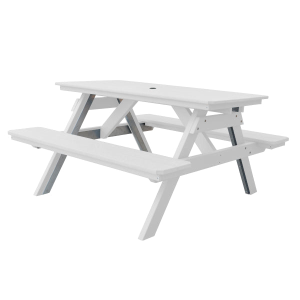 Recycled Plastic Table w/Attached Benches Table