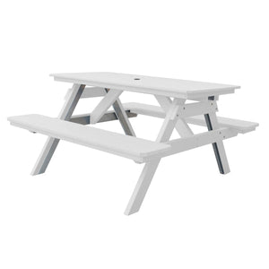 Recycled Plastic Table w/Attached Benches Table
