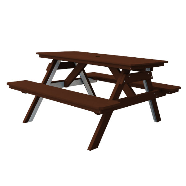 Recycled Plastic Table w/Attached Benches Table