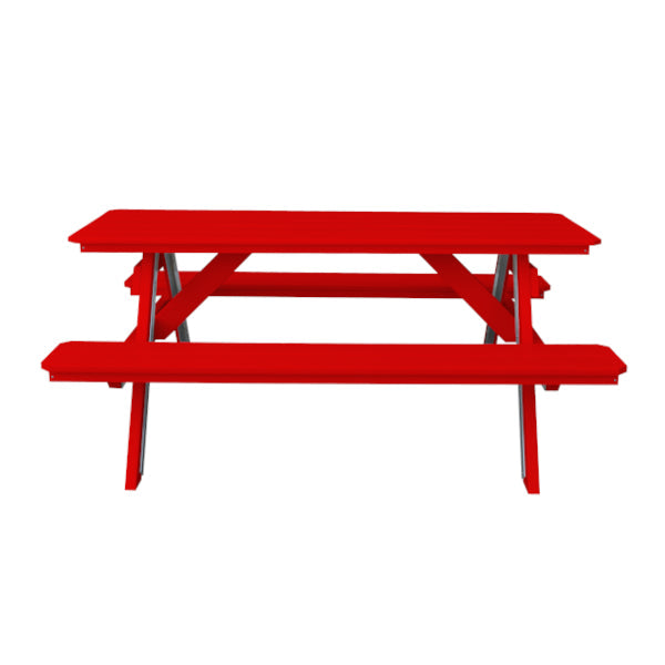 Recycled Plastic Table w/Attached Benches Table