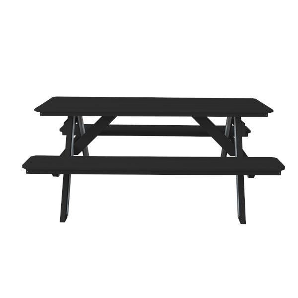Recycled Plastic Table w/Attached Benches Table