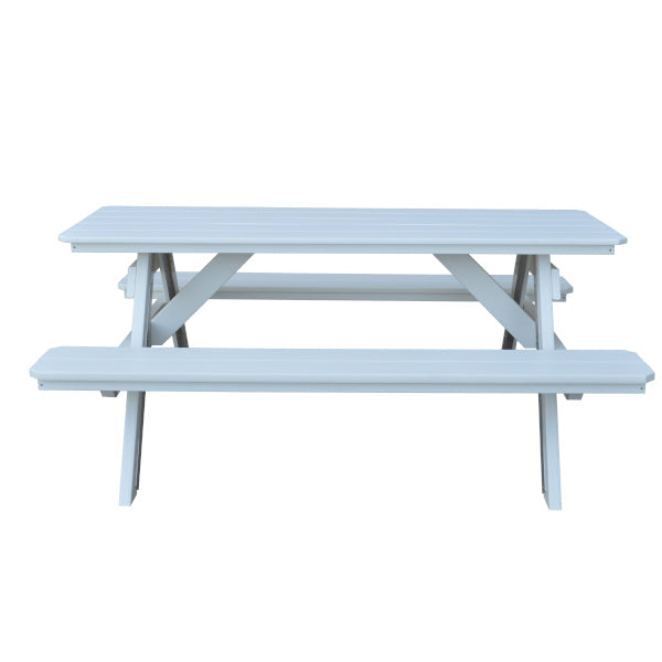 Recycled Plastic Table w/Attached Benches Table