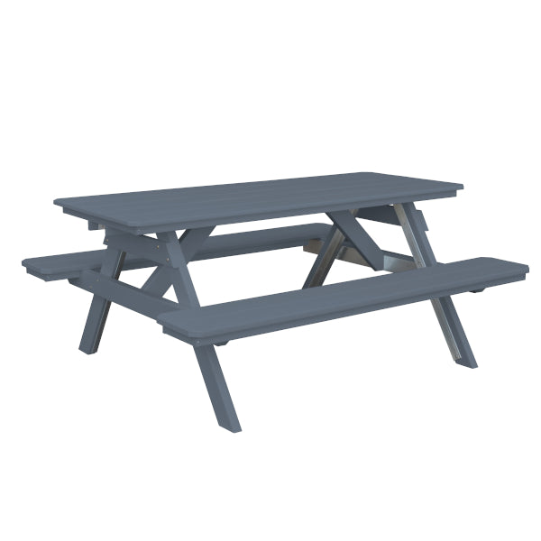 Recycled Plastic Table w/Attached Benches Table