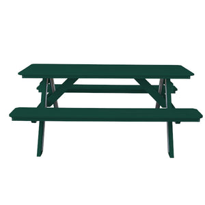Recycled Plastic Table w/Attached Benches Table