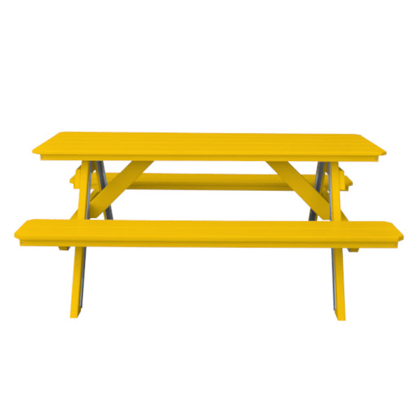 Recycled Plastic Table w/Attached Benches Table