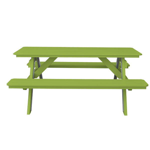 Recycled Plastic Table w/Attached Benches Table