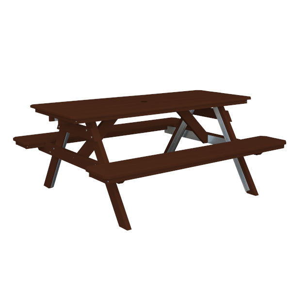 Recycled Plastic Table w/Attached Benches Table