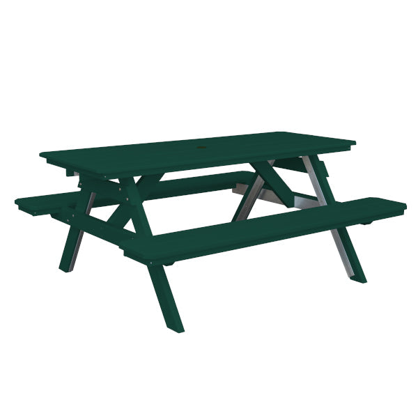 Recycled Plastic Table w/Attached Benches Table