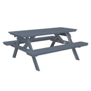 Recycled Plastic Table w/Attached Benches Table