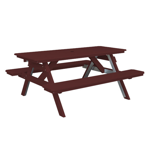 Recycled Plastic Table w/Attached Benches Table