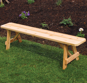 Red Cedar Traditional Backless Bench Garden Bench