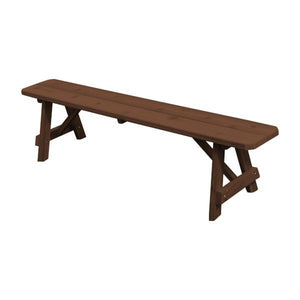 Red Cedar Traditional Backless Bench Garden Bench 6ft / Mushroom Stain