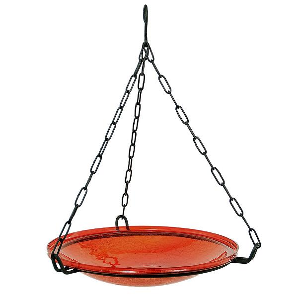 Red Crackle Glass Birdbath Bowl Birdbath Bowl