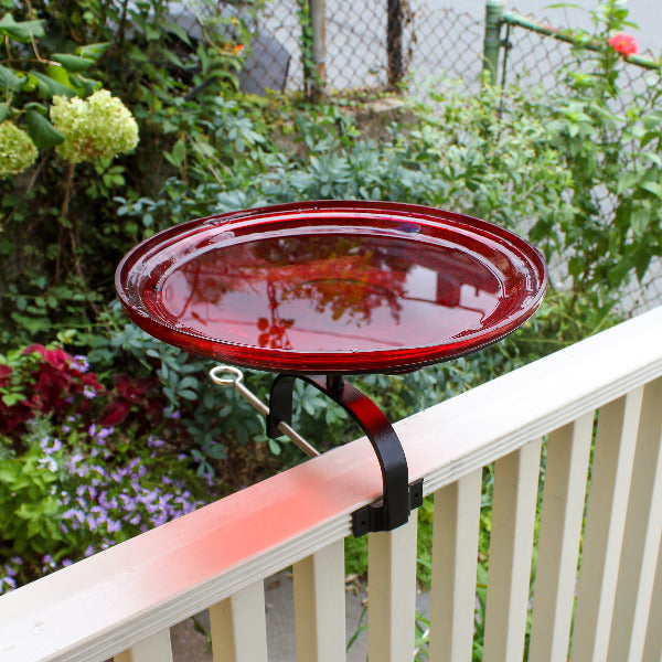 Red Crackle Glass Birdbath Bowl Birdbath Bowl