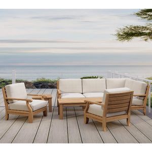 Riviera Luxe 7-Pieces Modular Set with Rectangular Table A Conversation Set