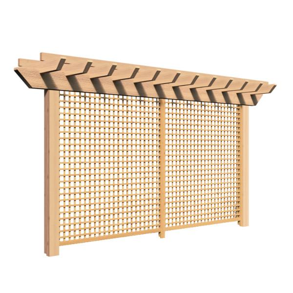 Rough Cut Cedar Monterrey Pergola with Lattice