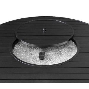 Round Slatted Extruded Aluminum Fire Pit In Black Fire Pits