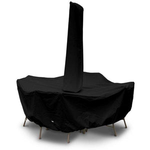Round/Square Dining Set Cover W/Umbrella Hole Cover Black / 82" Diameter x 28" H