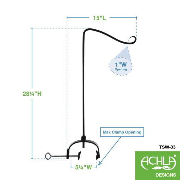 Shepherd's Hook with Over Railing Bracket Railing Bracket