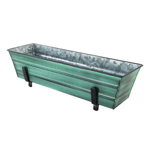 Small Flower Box With Railing Brackets Flower Box Brackets 2 x 4 inch / Green