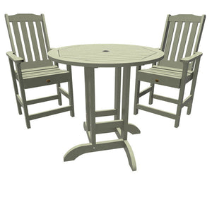 Springville 3pc Round Counter Dining Set Dining Set Eucalyptus