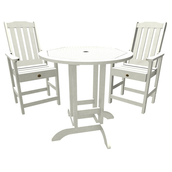 Springville 3pc Round Counter Dining Set Dining Set Whitewash