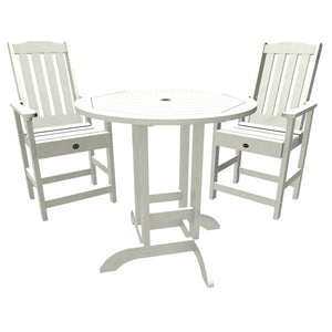 Springville 3pc Round Counter Dining Set Dining Set Whitewash