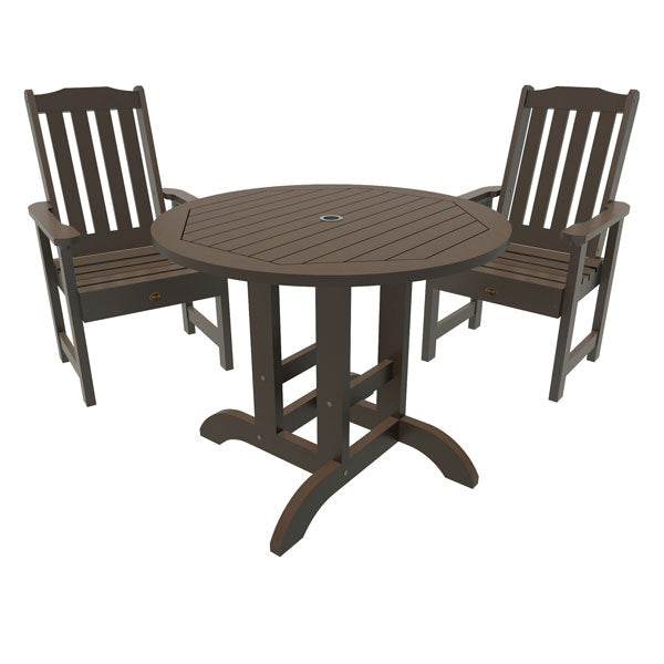 Springville 3pc Round Dining Set Dining Set Weathered Acorn