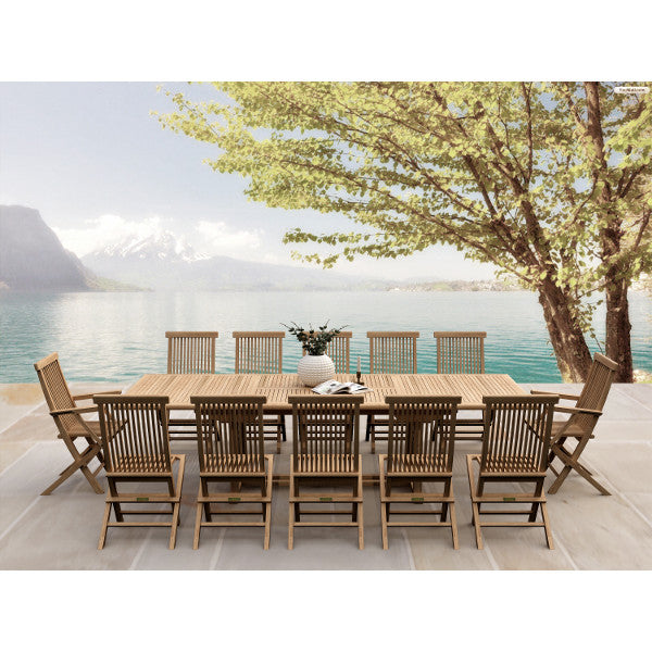 Teak Valencia Classic 13-Pieces Dining Set Dining Set