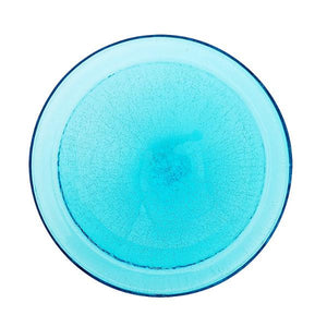 Teal Crackle Glass Birdbath Bowl Birdbath Bowl 12 inch / Bowl