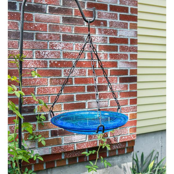Teal Crackle Glass Birdbath Bowl Birdbath Bowl