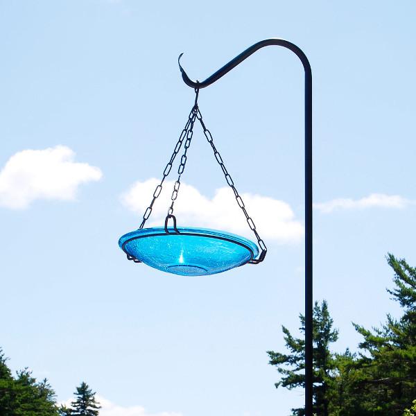 Teal Crackle Glass Birdbath Bowl Birdbath Bowl