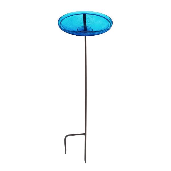 Teal Crackle Glass Birdbath Bowl Birdbath Bowl