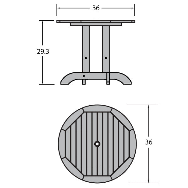 The Sequoia Professional Commercial Grade 36 inch Round Bistro Dining Height Table Dining Height Table