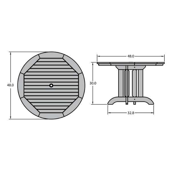 The Sequoia Professional Commercial Grade 48 inch Round Dining Height Table Dining Height Table