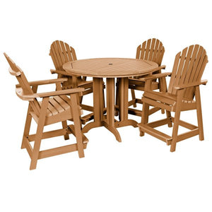 The Sequoia Professional Commercial Grade 5 Pc Muskoka Adirondack Dining Set in Counter Height with 48” Table Dining Set