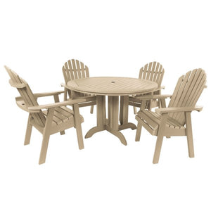 The Sequoia Professional Commercial Grade 5 Pc Muskoka Adirondack Dining Set with 48” Table
