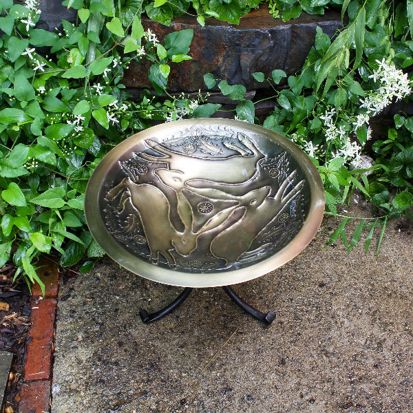 Three Hares Birdbath Birdbath